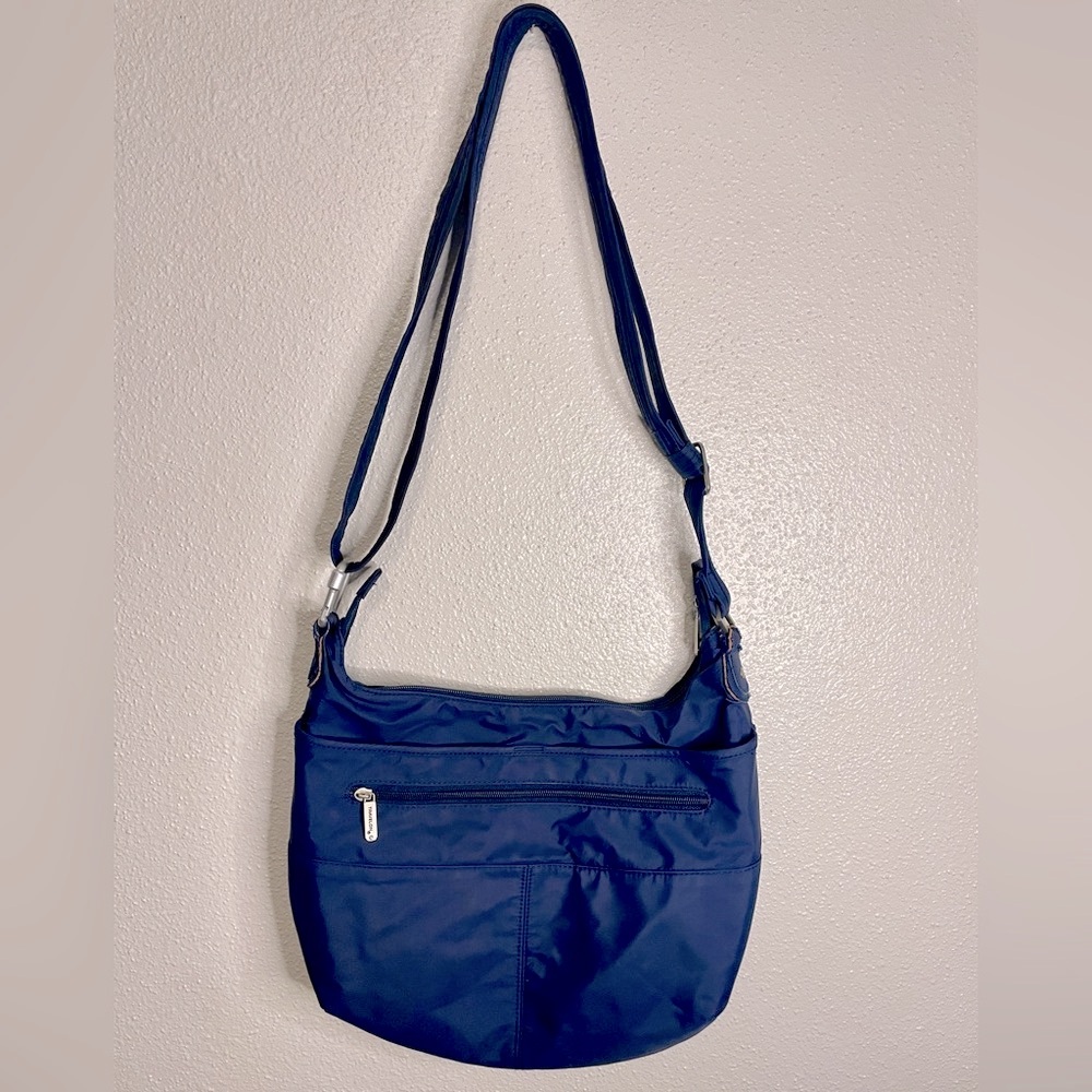 Travelon Anti-Theft Classic Crossbody Travel Navy Blue Purse Bag